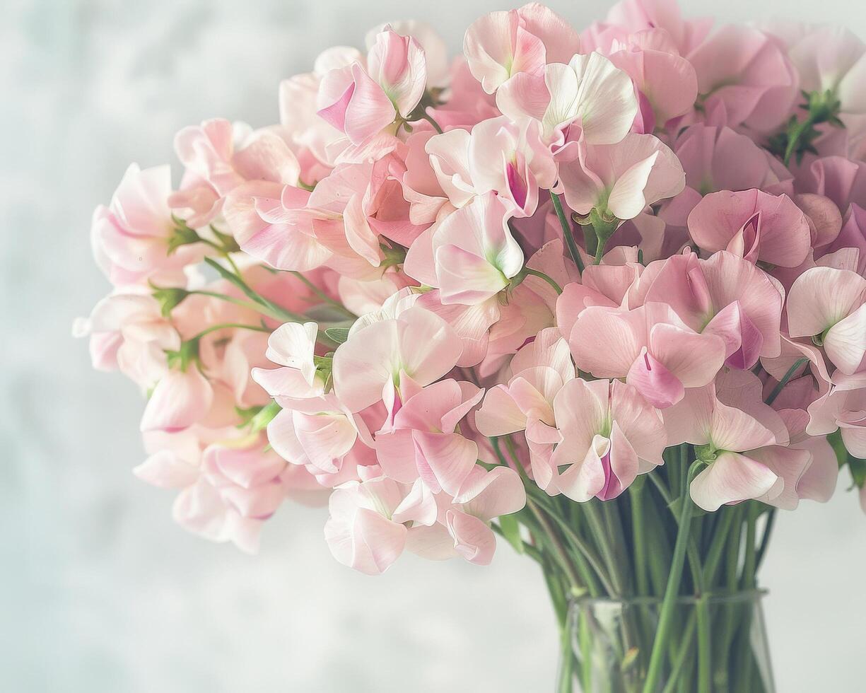 Soft Pink Sweet Peas Bouquet photo