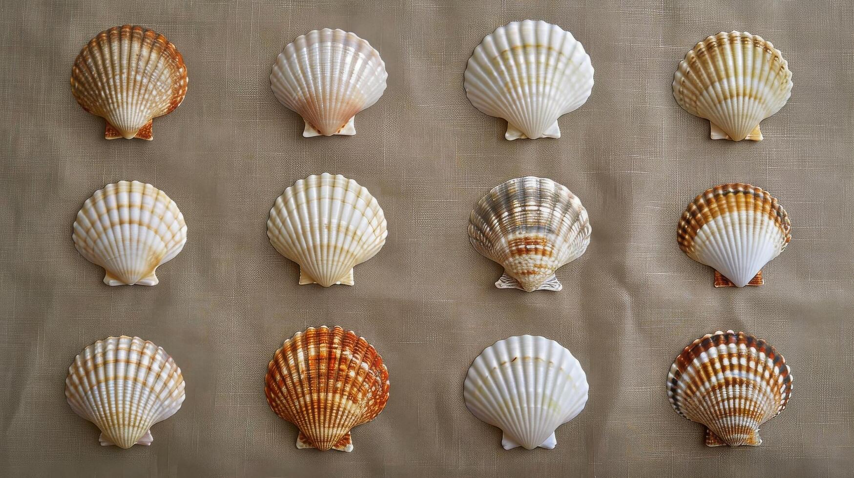 Scallop Shells on Textured Background photo