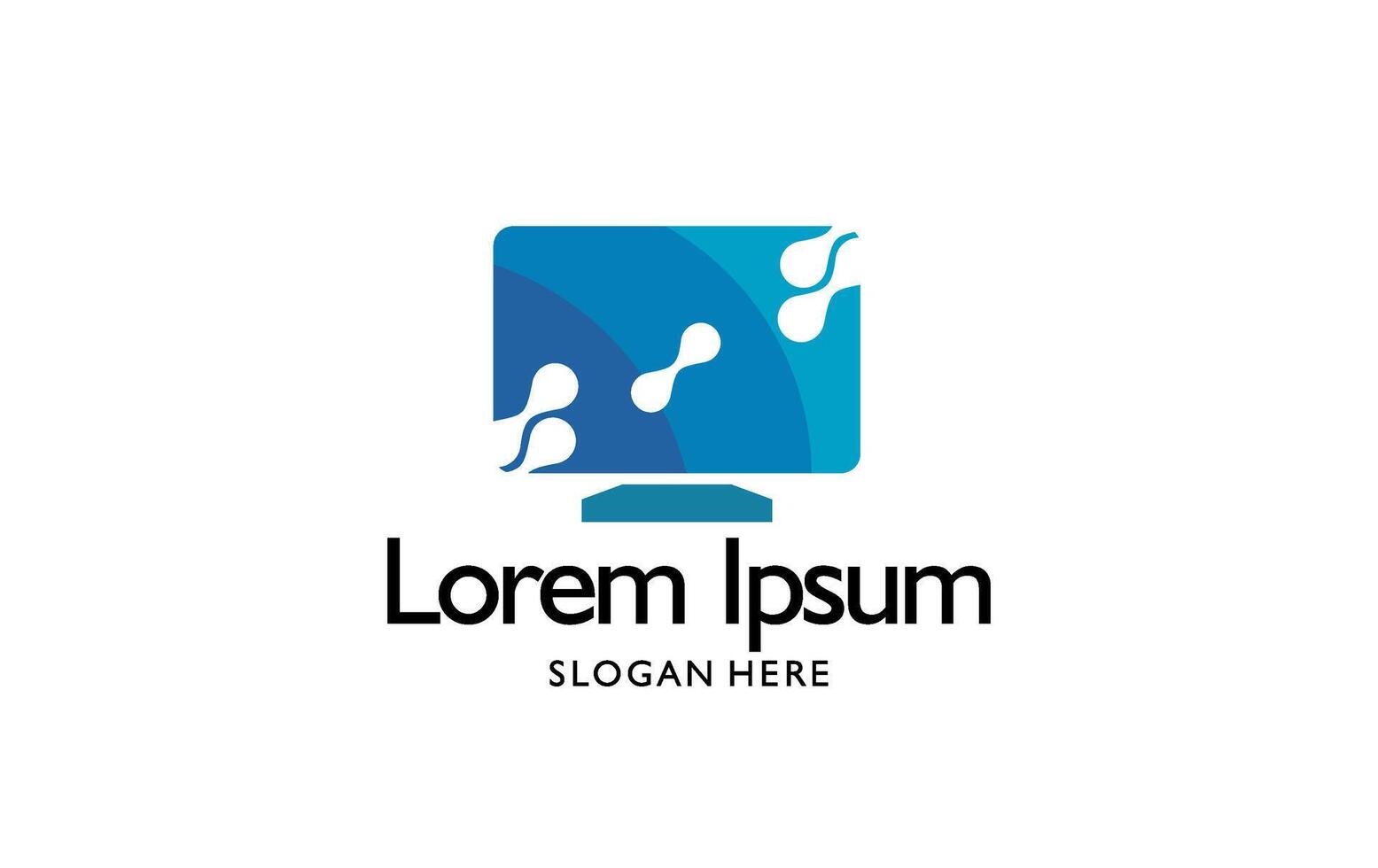 computer logo design template illustration vector