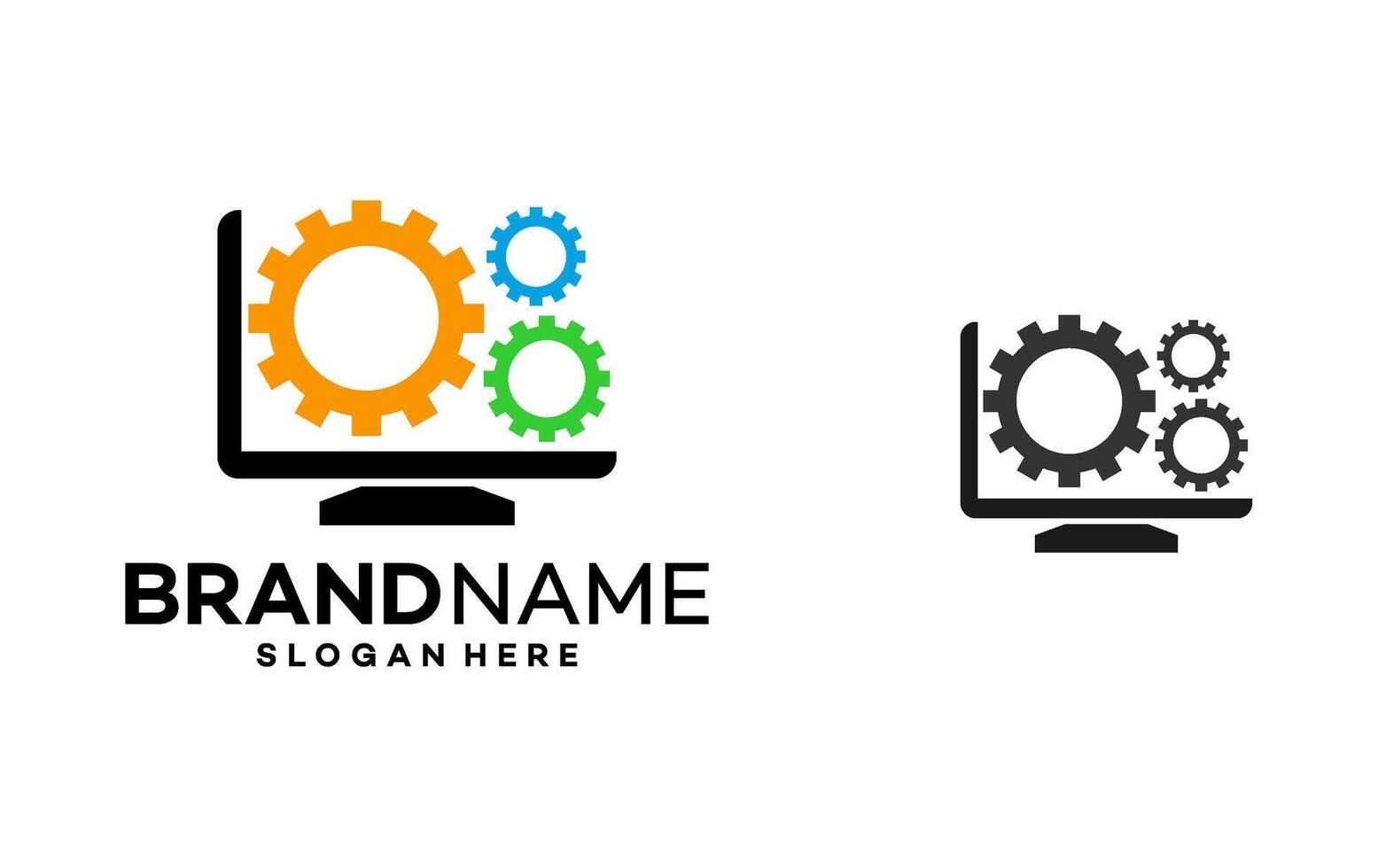 computer service logo design template illustration vector