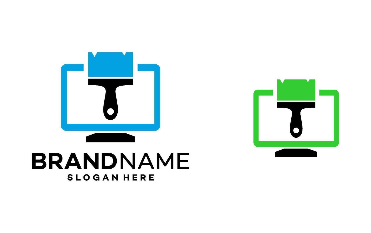 computer logo design template illustration vector