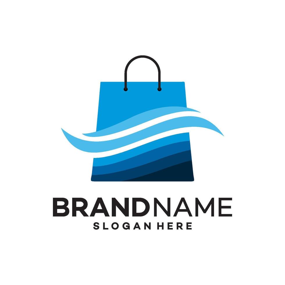 bag shopping logo design template illustration vector