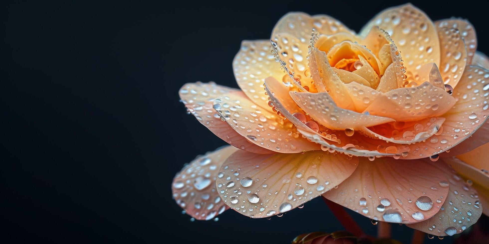 besado por el rocío melocotón begonia esplendor foto