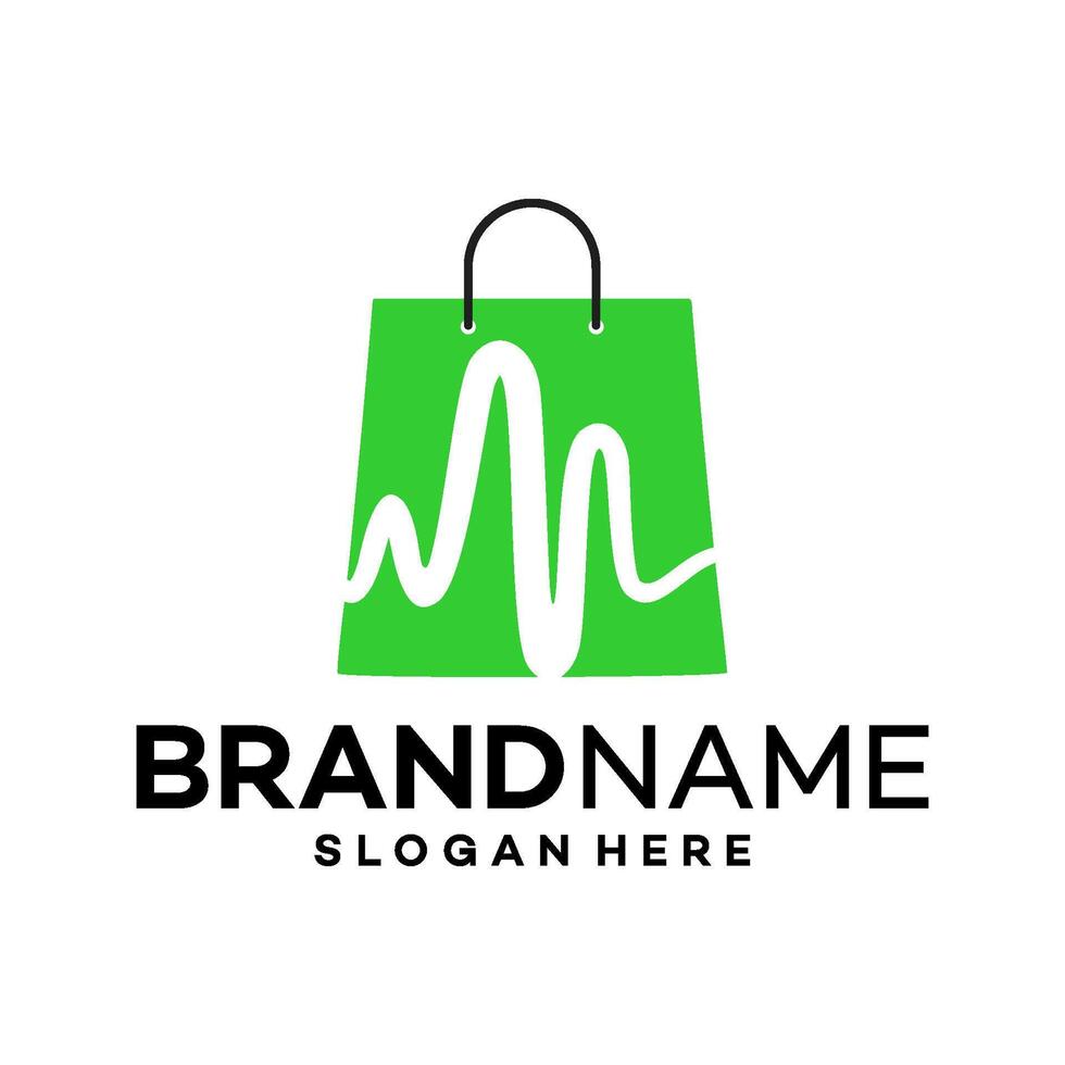 bag shopping logo design template illustration vector