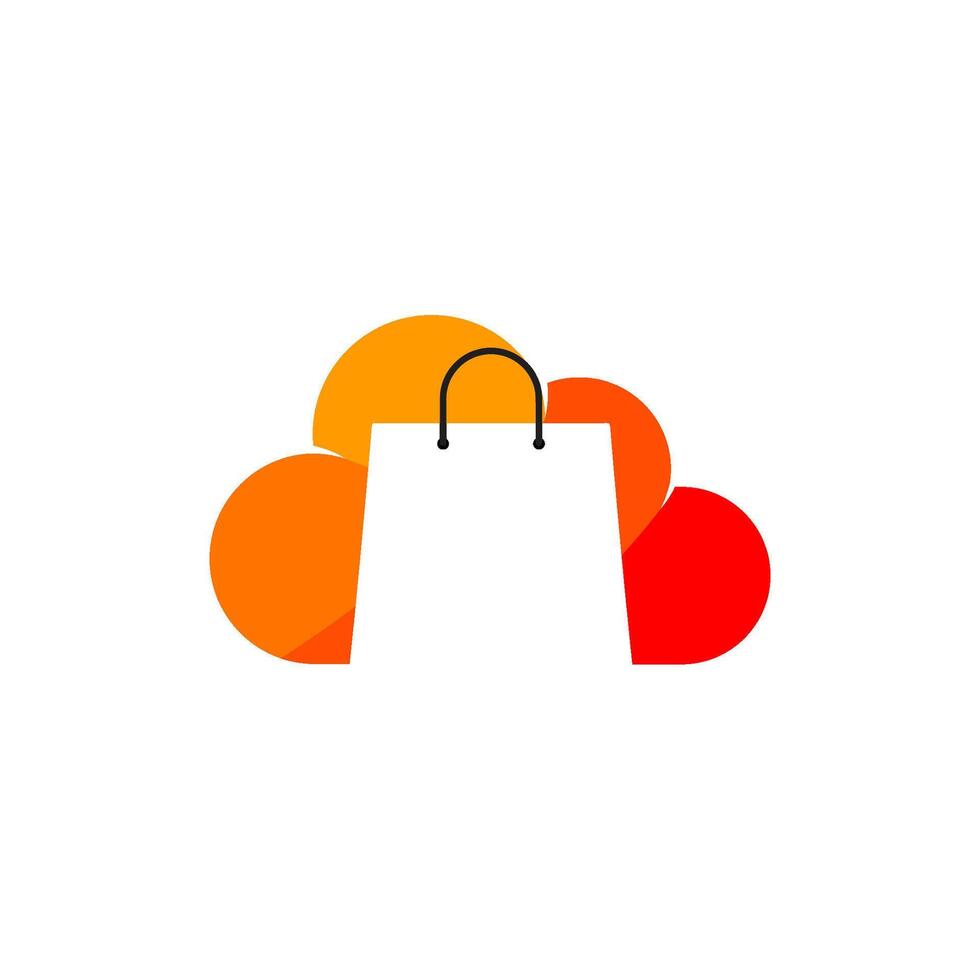 cloud shop logo design template illustration vector