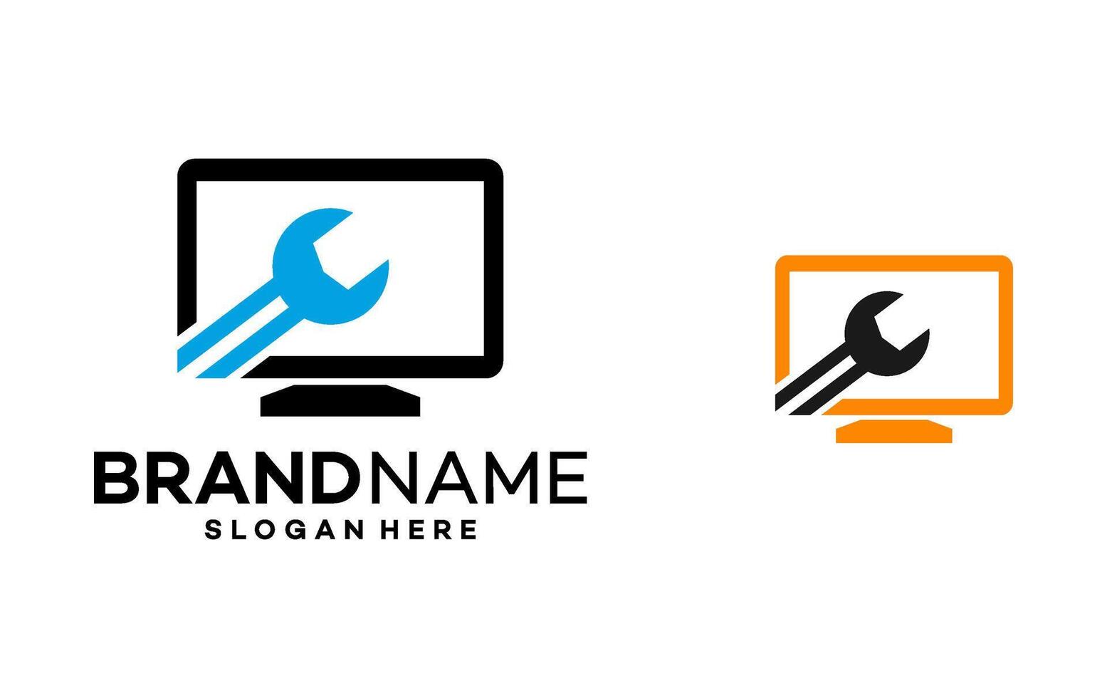 computer logo design template illustration vector