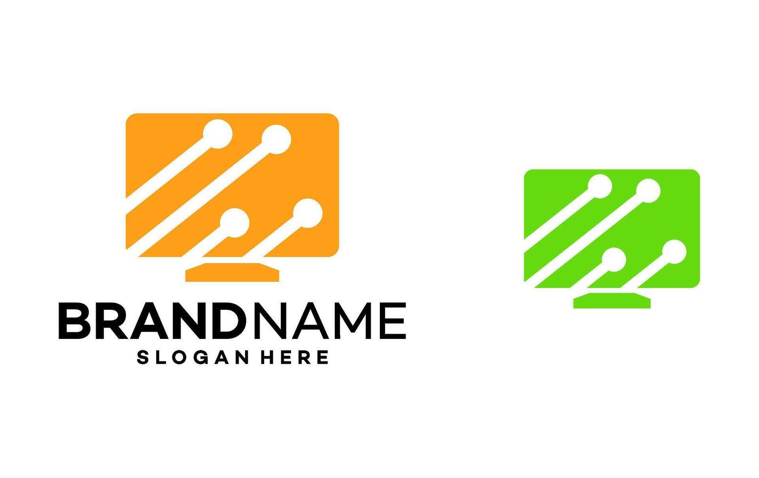 computer logo design template illustration vector