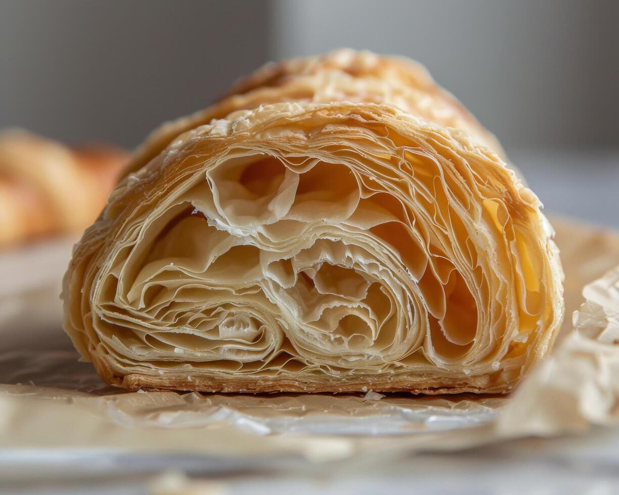 Golden Puff Pastry Layers 43420499 Stock Photo at Vecteezy