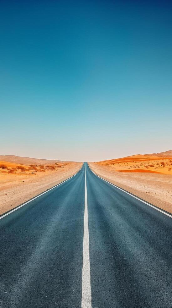 Desert Road Straight Perspective photo