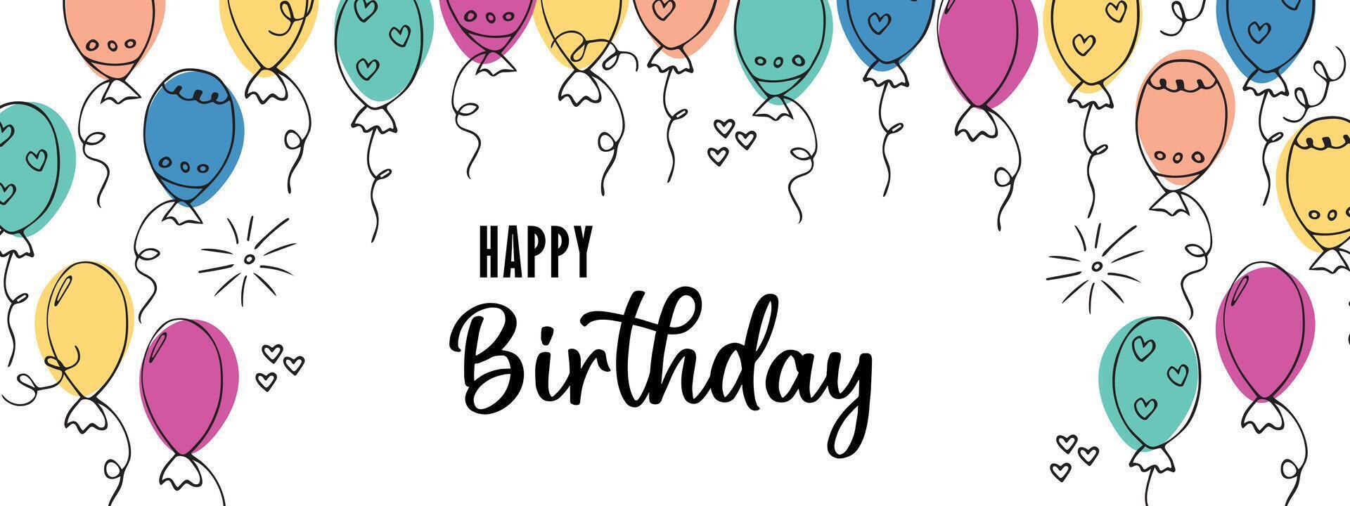 Birthday banner. Frame with hand-drawn balls. Design for holiday card and birthday invitation. vector