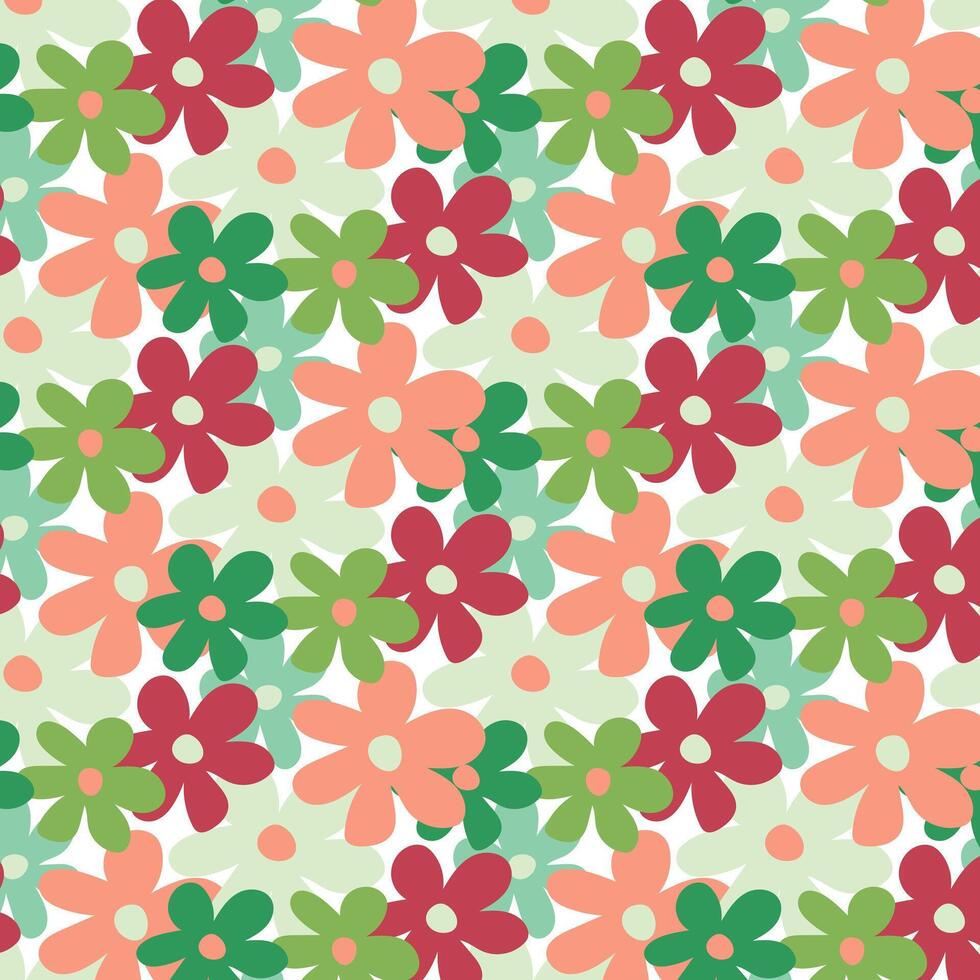 Summer floral seamless pattern in minimalistic style. vector