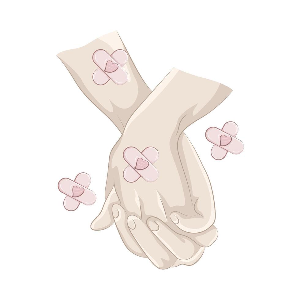 Illustration of holding hands vector