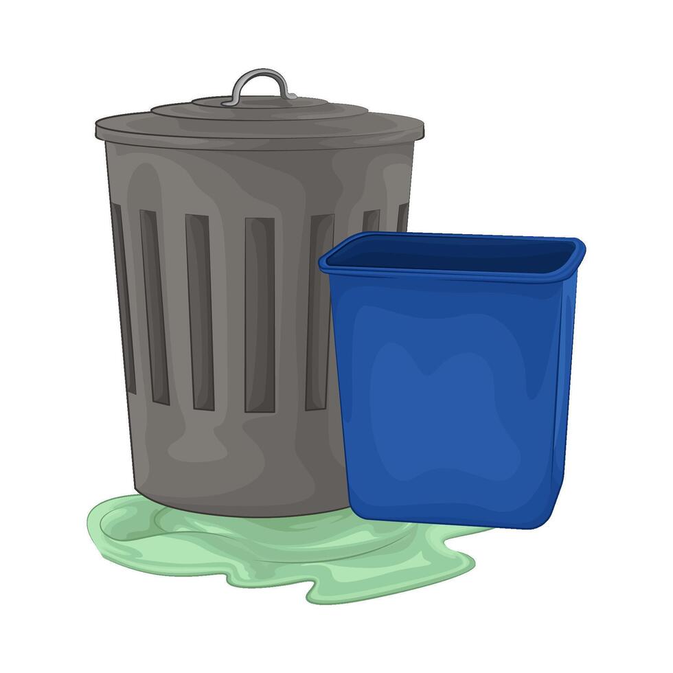 Illustration of trash bin vector