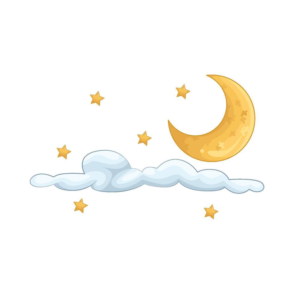 Illustration of moon cloud vector
