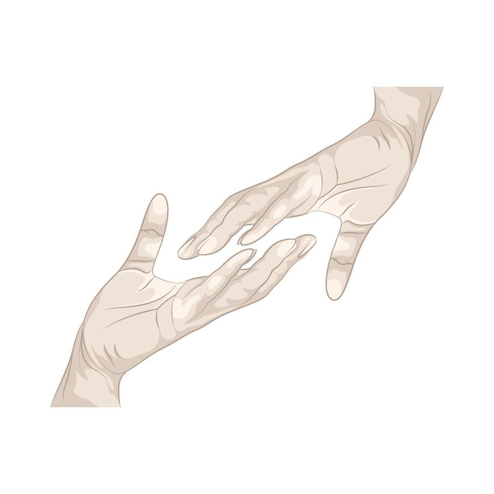 Illustration of holding hands vector