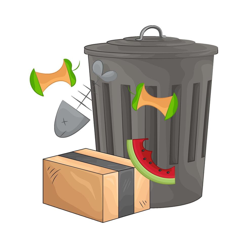 Illustration of trash bin vector