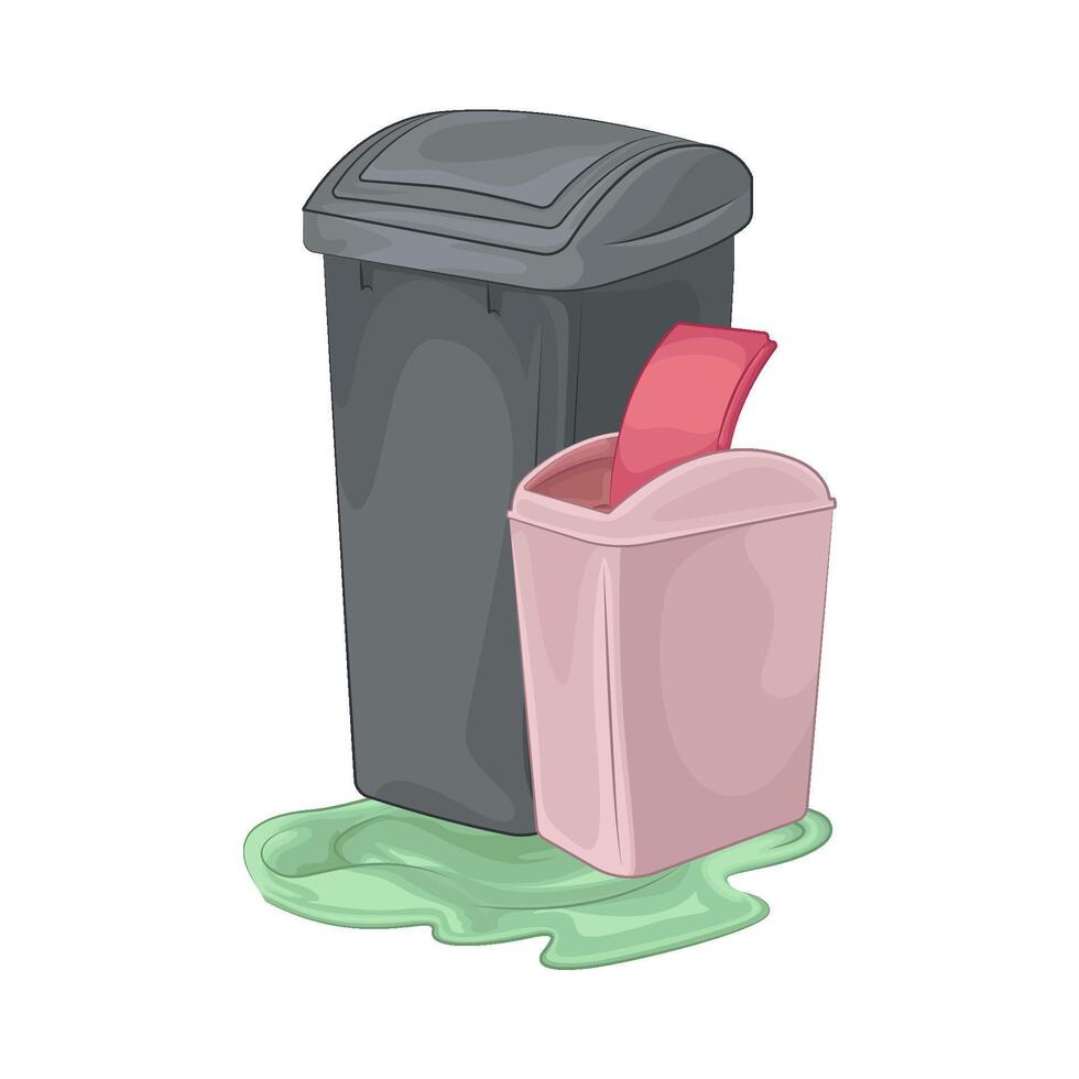 Illustration of trash bin vector