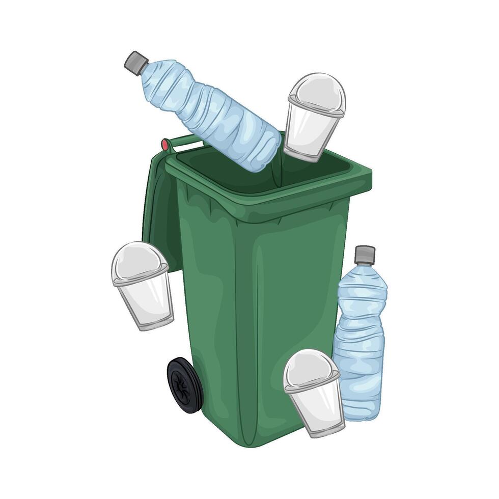 Illustration of trash bin vector