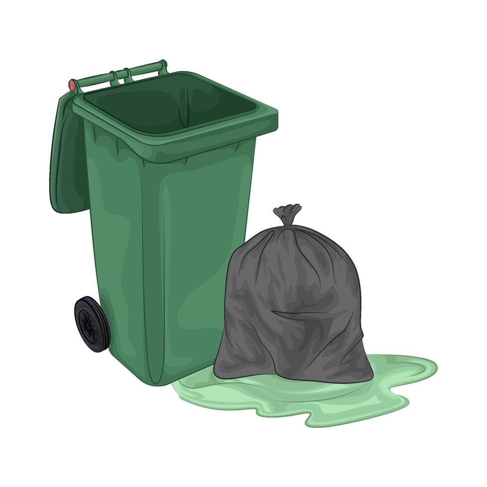 Illustration of trash bin vector