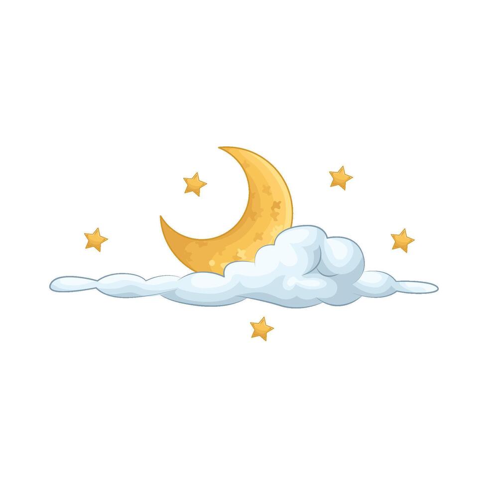 Illustration of moon cloud vector