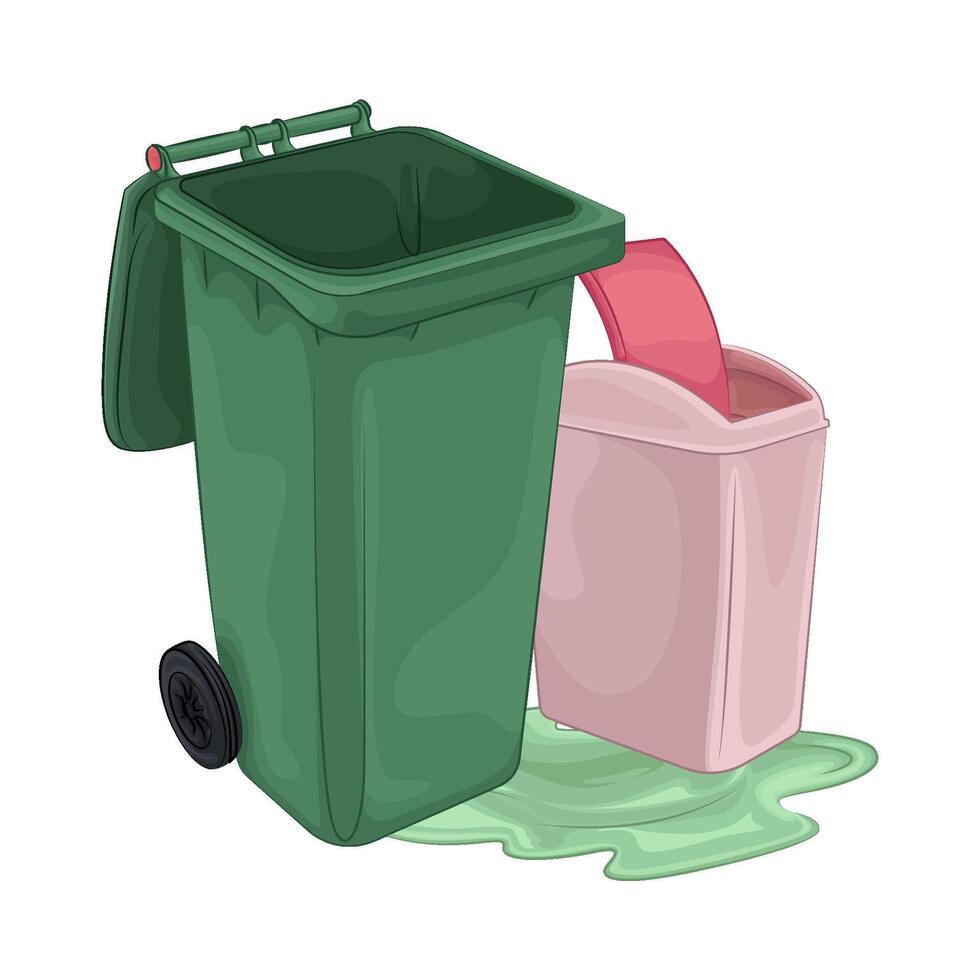 Illustration of trash bin vector