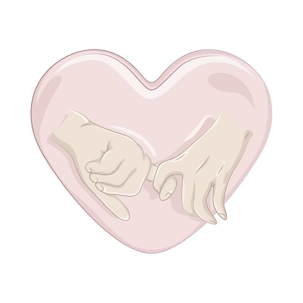 Illustration of holding hands vector