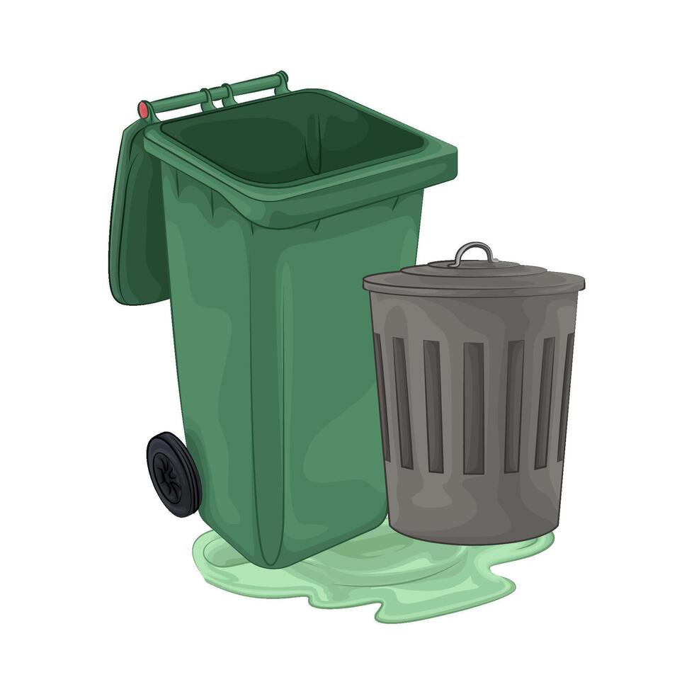 Illustration of trash bin vector