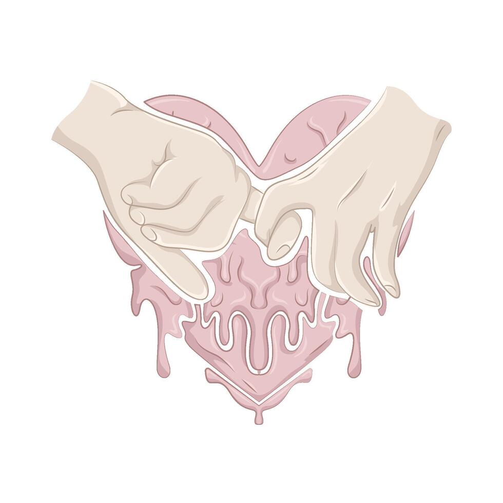 Illustration of holding hands vector