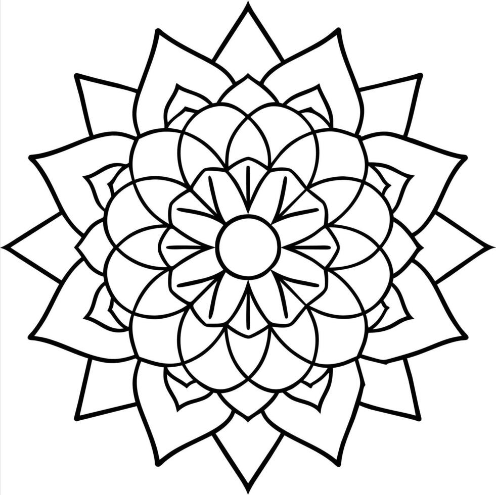 Mind Relaxing Coloring Page Mandala For Adults Coloring Page Mandala For Adults Coloring Mandala vector