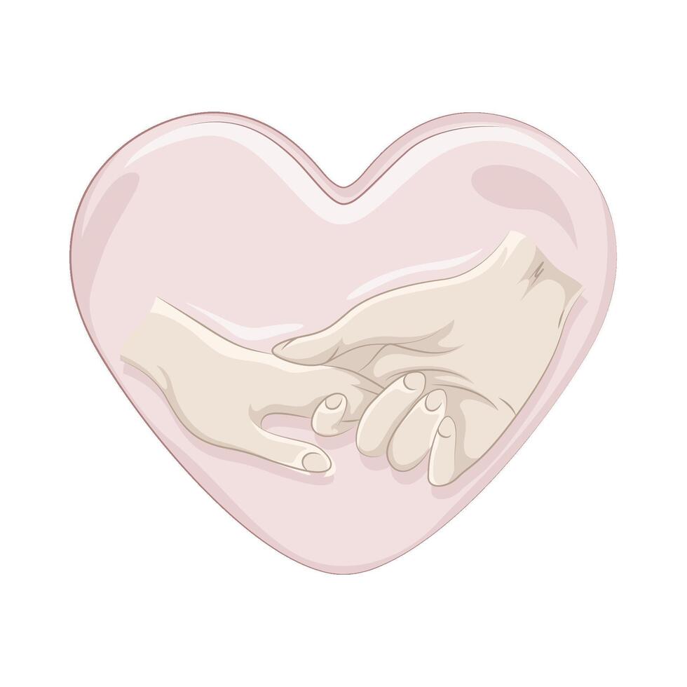 Illustration of holding hands vector