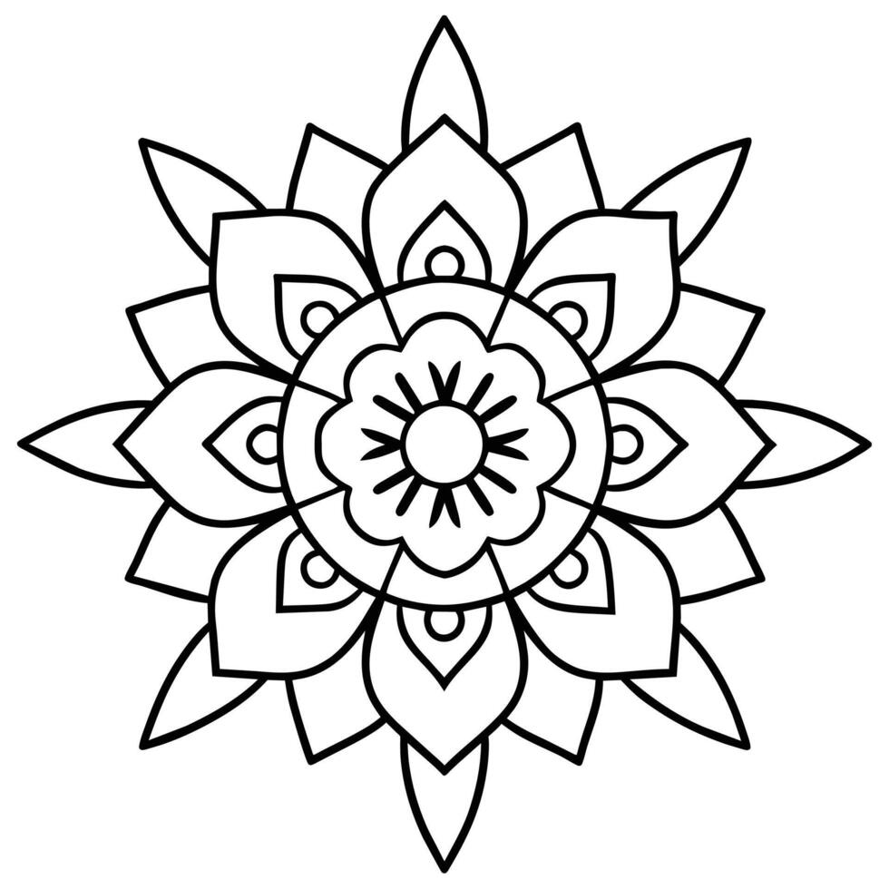 Mind Relaxing Coloring Page Mandala For Adults Coloring Page Mandala For Adults Coloring Mandala vector