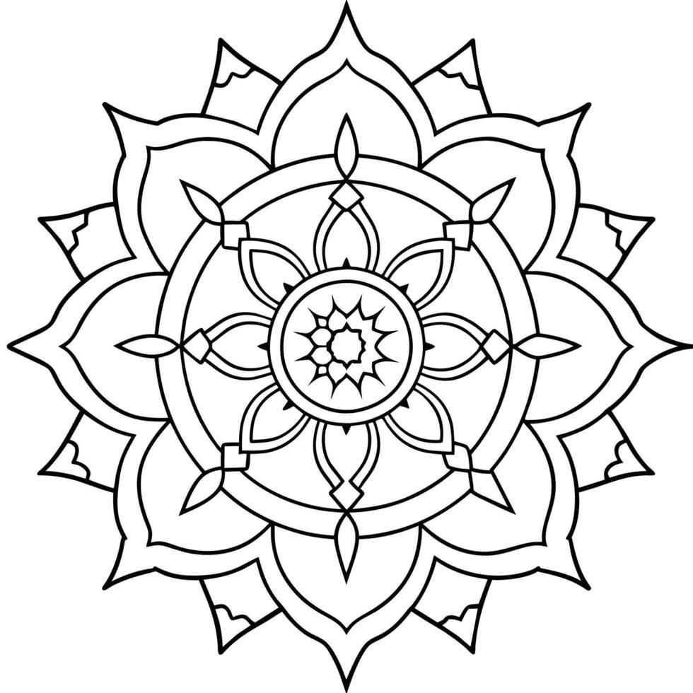 Mind Relaxing Coloring Page Mandala For Adults Coloring Page Mandala For Adults Coloring Mandala vector