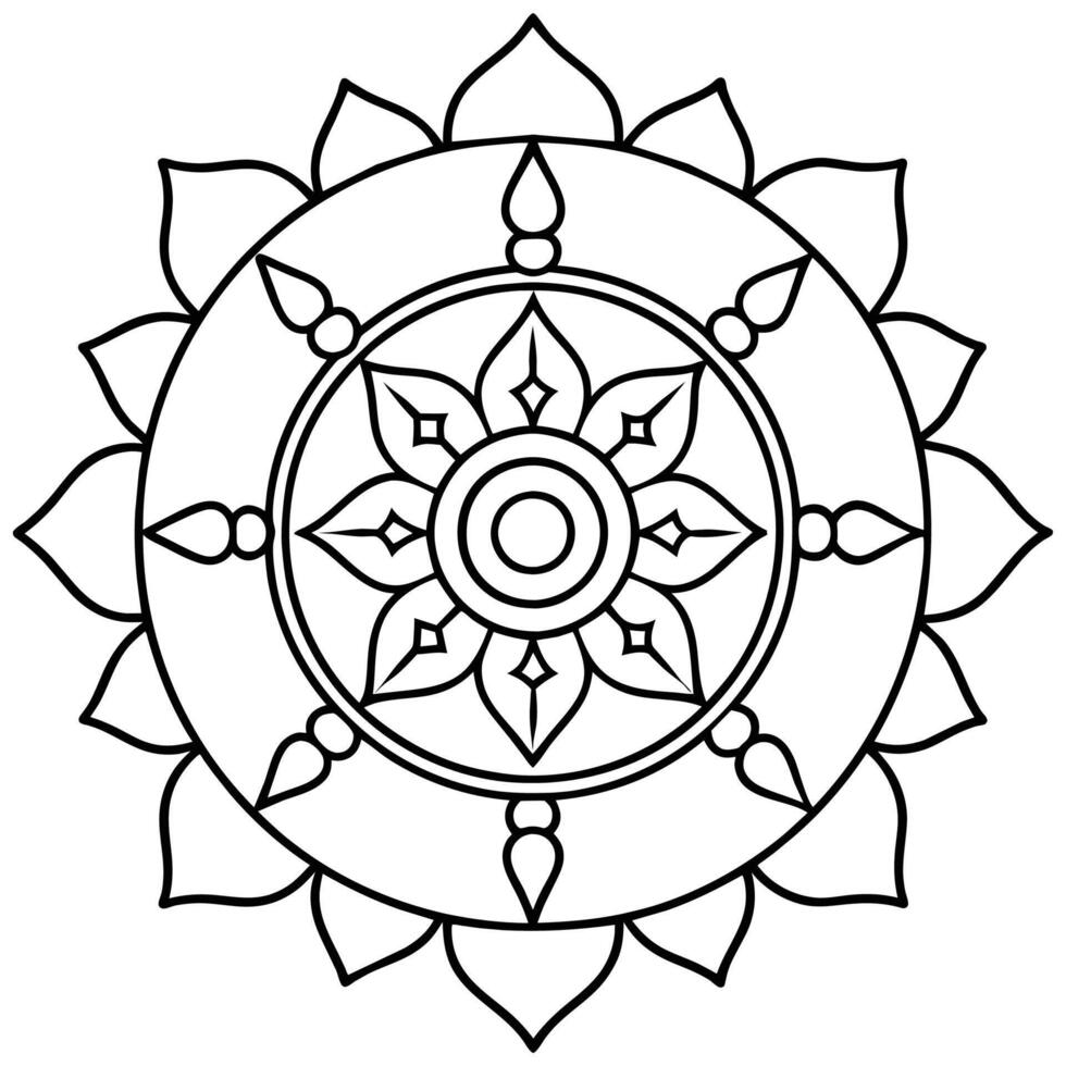 Tibetian mandala for adults mandala coloring page mind relaxing mandala vector