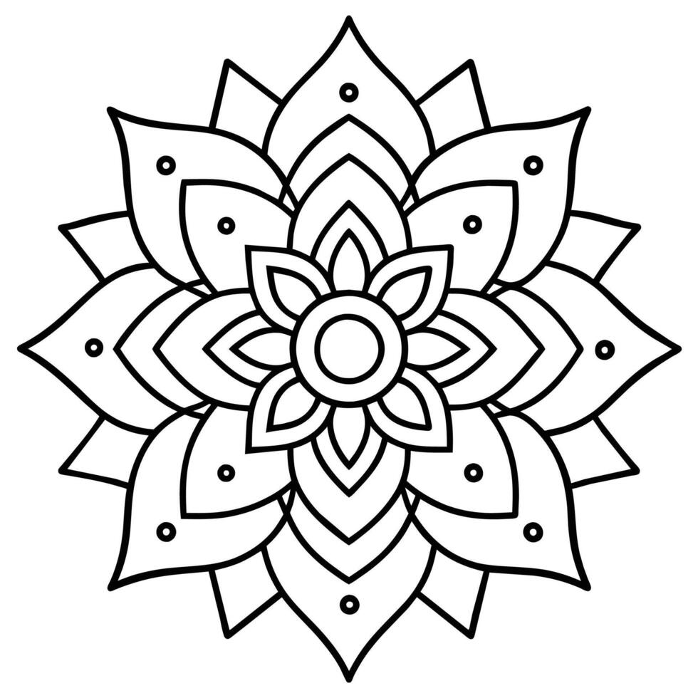 Mind Relaxing Coloring Page Mandala For Adults Coloring Page Mandala For Adults Coloring Mandala vector