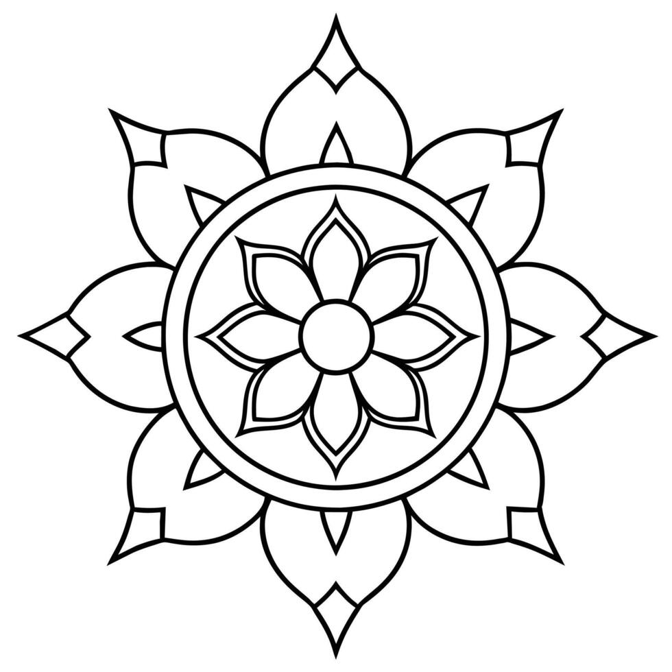 tibetano mandala para adultos mandala colorante página mente relajante mandala vector