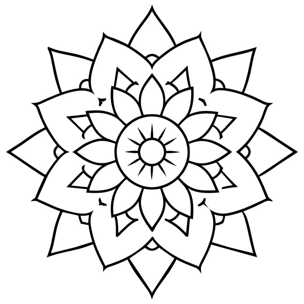 Mind Relaxing Coloring Page Mandala For Adults Coloring Page Mandala For Adults Coloring Mandala vector