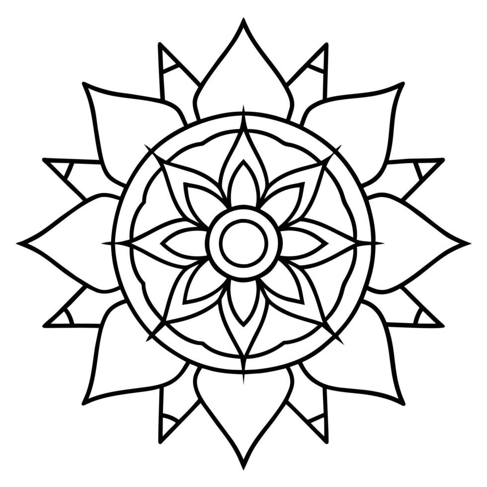 Mind Relaxing Coloring Page Mandala For Adults Coloring Page Mandala For Adults Coloring Mandala vector