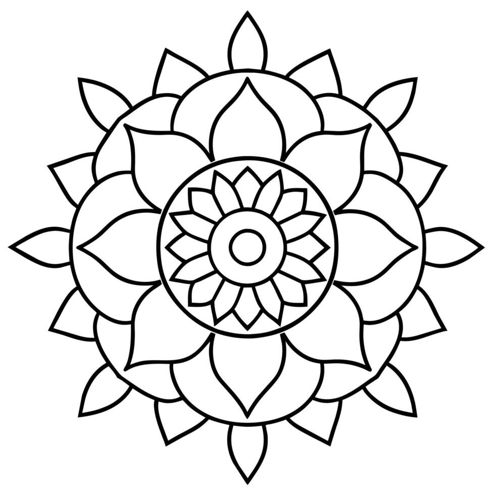 Mind Relaxing Coloring Page Mandala For Adults Coloring Page Mandala For Adults Coloring Mandala vector