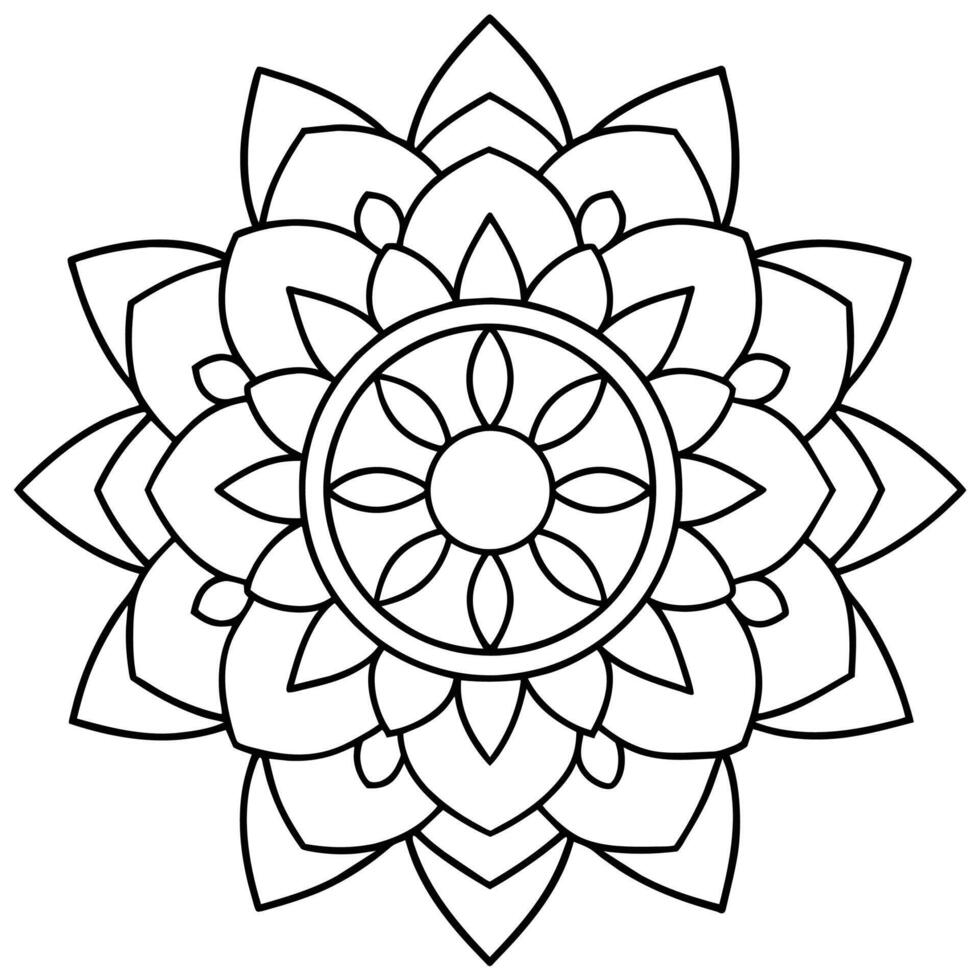 Mind Relaxing Coloring Page Mandala For Adults Coloring Page Mandala For Adults Coloring Mandala vector