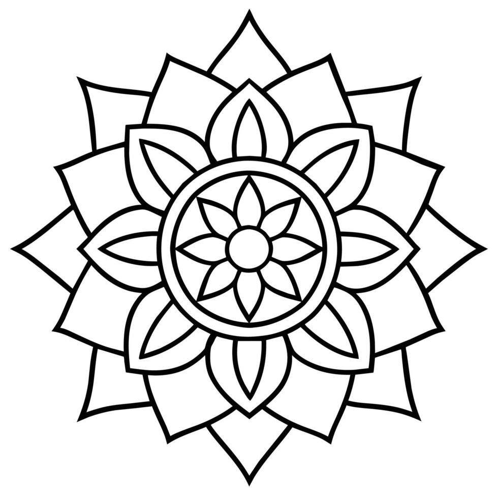 Mind Relaxing Coloring Page Mandala For Adults Coloring Page Mandala For Adults Coloring Mandala vector