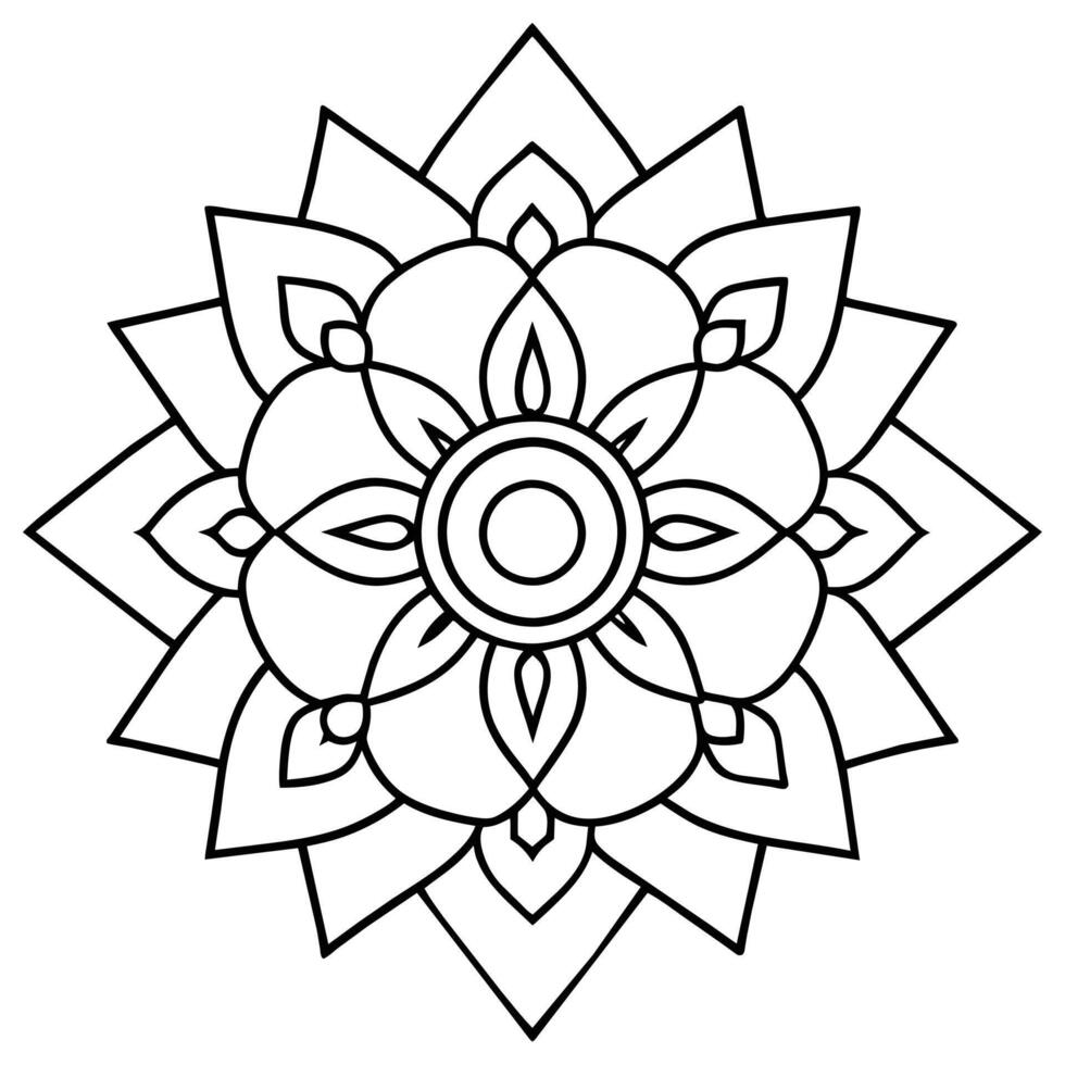 Tibetian mandala for adults mandala coloring page mind relaxing mandala vector