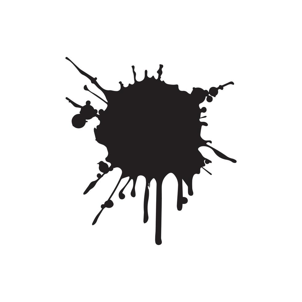 Brush circles round shape Stock black color design. vector