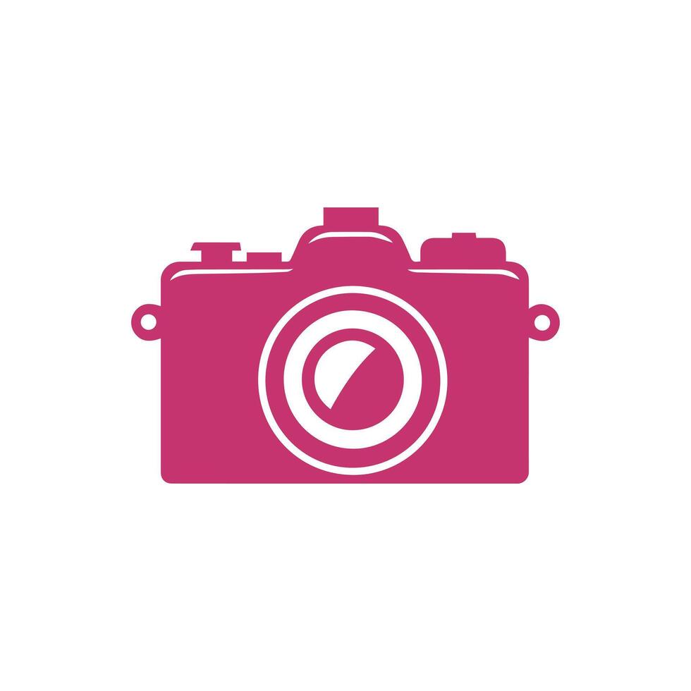 Camera icons set, blue and pink version, isolated on white background. vector