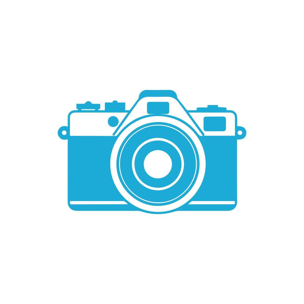 Camera icons set, blue and pink version, isolated on white background. vector