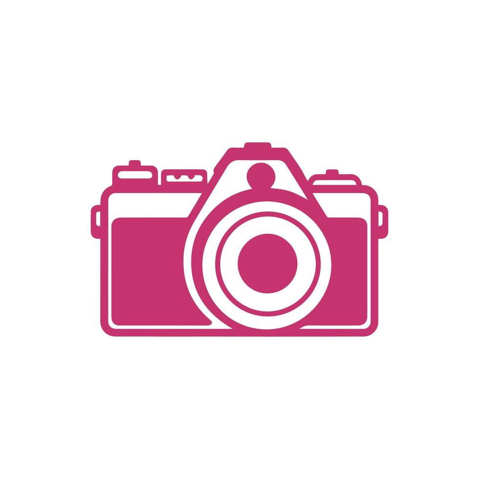 Camera icons set, blue and pink version, isolated on white background. vector