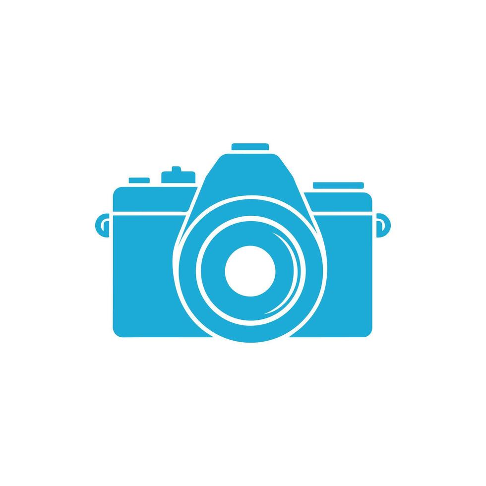 Camera icons set, blue and pink version, isolated on white background. vector