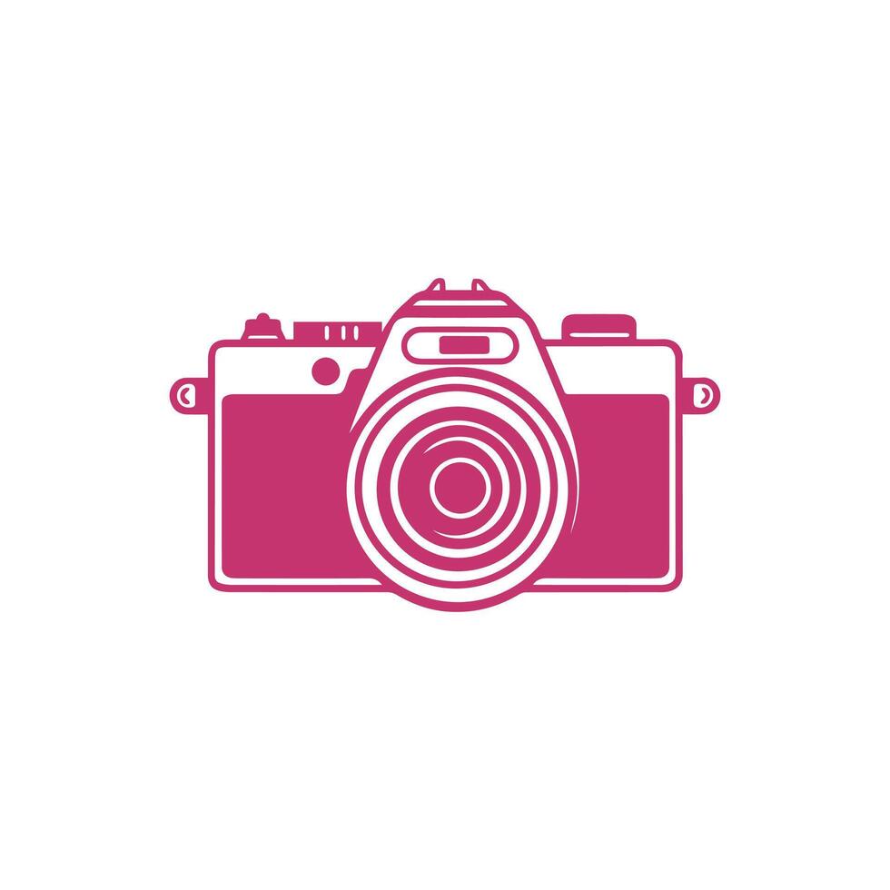 Camera icons set, blue and pink version, isolated on white background. vector