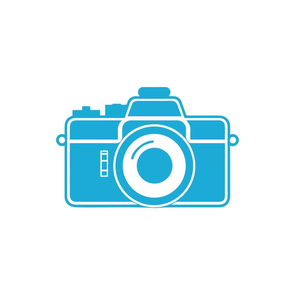 Camera icons set, blue and pink version, isolated on white background. vector