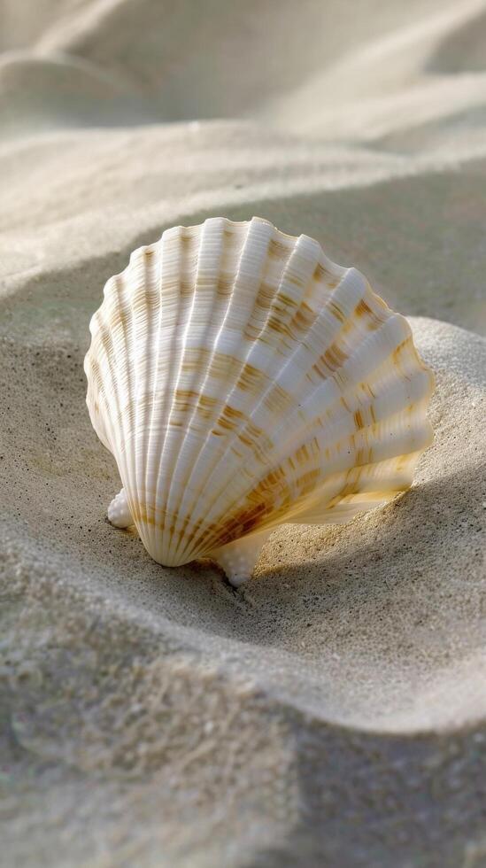 Pristine White Seashell Close-Up photo