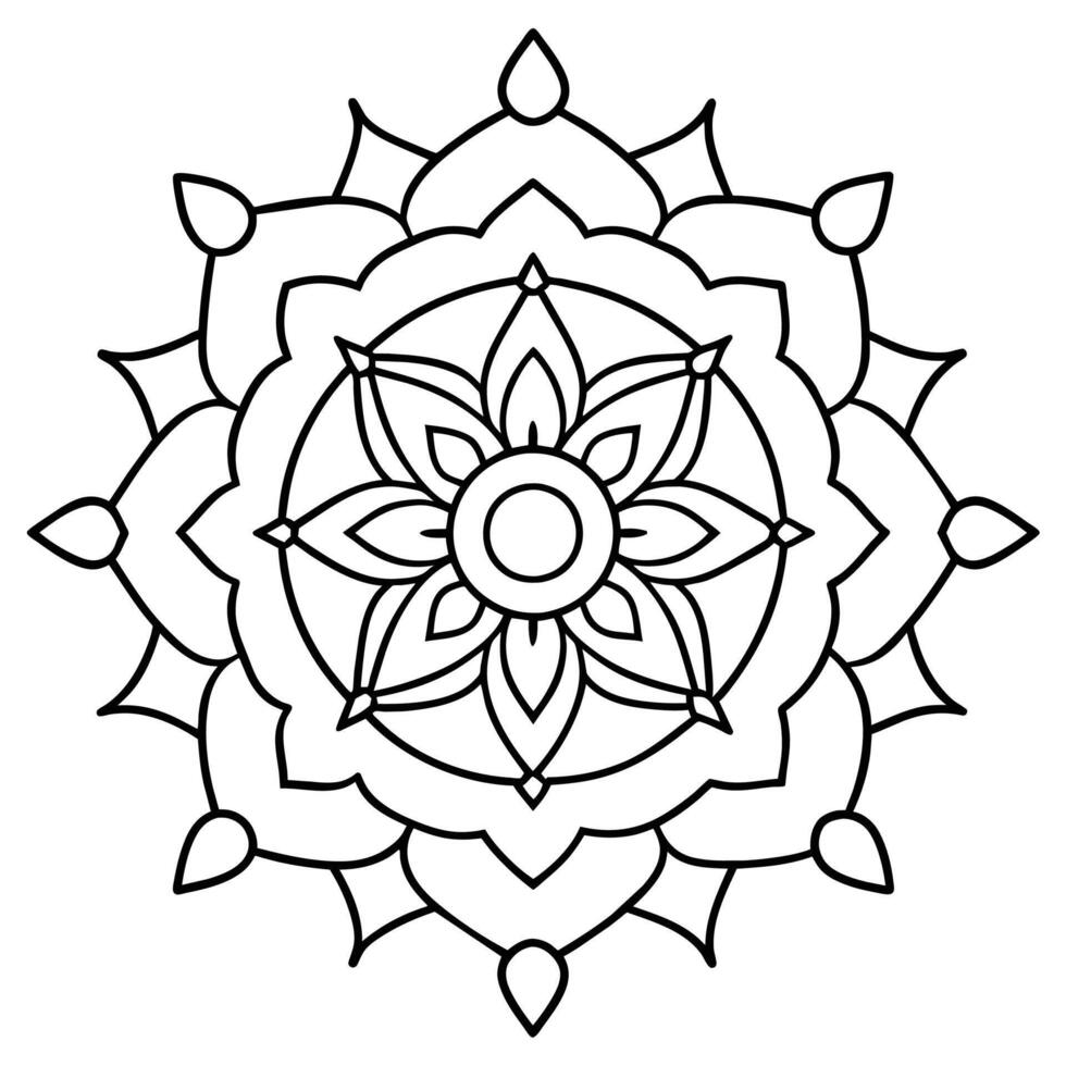 Mind Relaxing Coloring Page Mandala For Adults Coloring Page Mandala For Adults Coloring Mandala vector